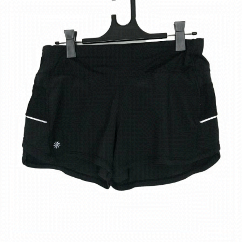 Athleta Size Med Black Dual Layer Workout Shorts Size S